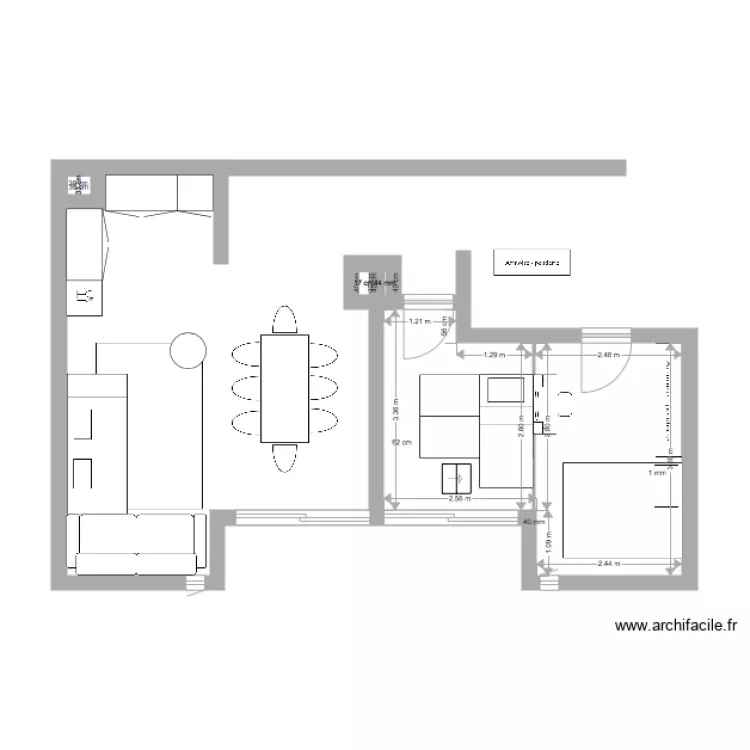Am&eacute;nagement appartement montagne 4. Plan de 