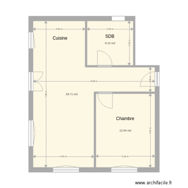 Les framboisiers F2 RDC telemetre et nom piece. Plan de 0 pièce et 0 m2