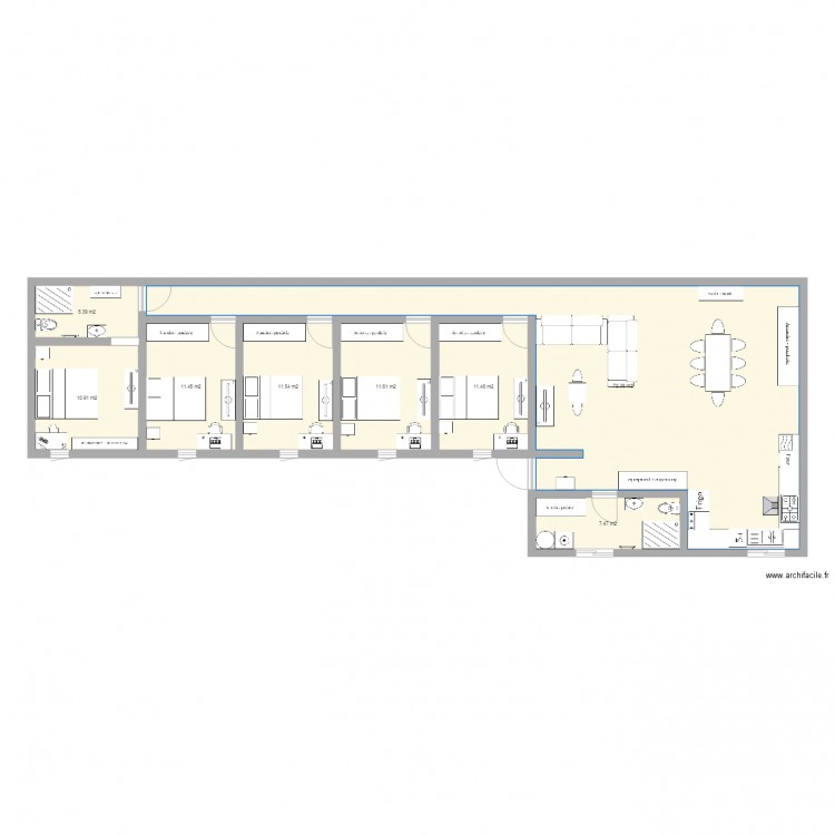 nouvelle maison1. Plan de 8 pièces et 142 m2