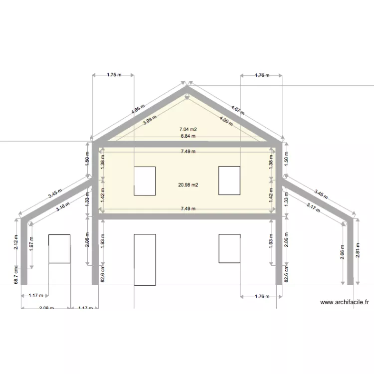 façade. Plan de façade. Plan de