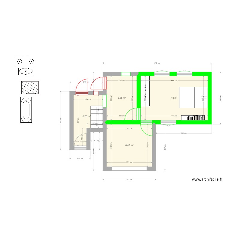 Aggrandissement sol1. Plan de 0 pièce et 0 m2