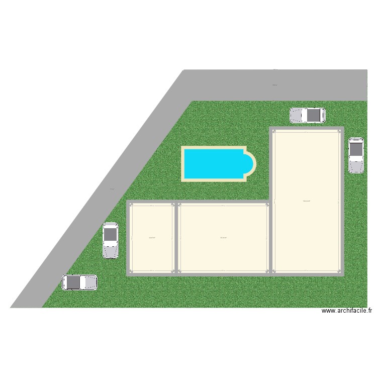 Projet St felix découp test 2. Plan de 3 pièces et 204 m2