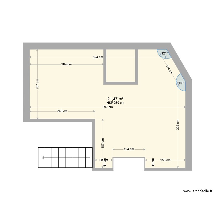 CHAMBRE ENFANT ESCALIER TREMIE. Plan de 0 pièce et 0 m2