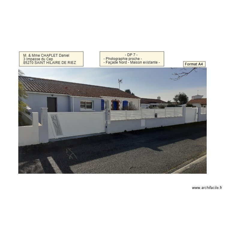 Photographie - Façade Nord - Maison existante et Clôture. Plan de 0 pièce et 0 m2