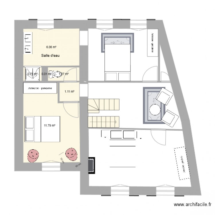 1ier Etage route de paris. Plan de 0 pièce et 0 m2