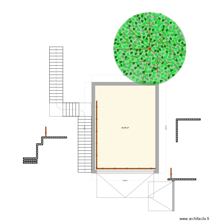 villa  TREMOUSA. Plan de 1 pièce et 35 m2