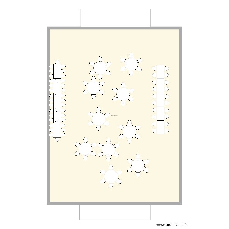 Mariage. Plan de 1 pièce et 261 m2