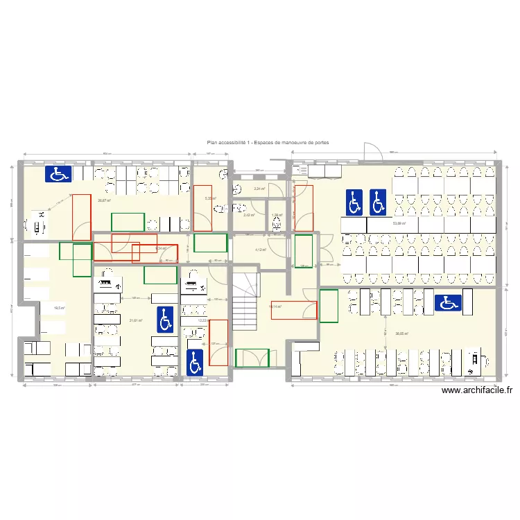 Accessibilit&eacute; 1 RDC Guillemin. Plan de 