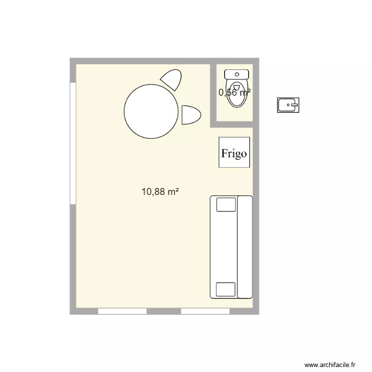 chambre 12m2. Plan de 