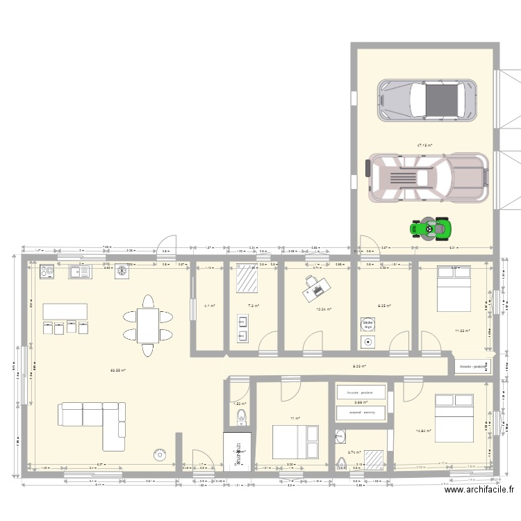 plan maison bois avec garage2. Plan de 0 pièce et 0 m2