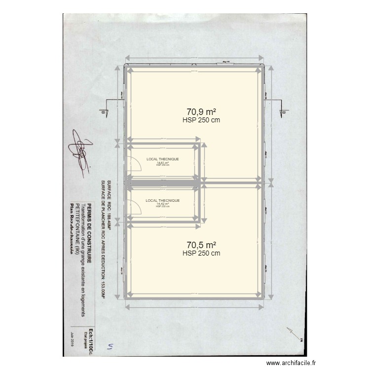 MAIRIE GARAGES TRANSFORMATION . Plan de 0 pièce et 0 m2