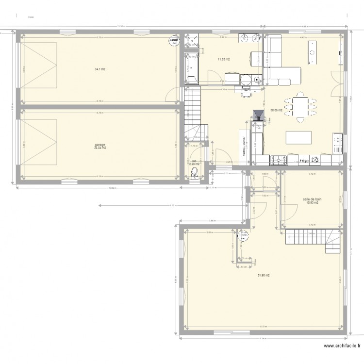 maisons jumelees en L. Plan de 0 pièce et 0 m2