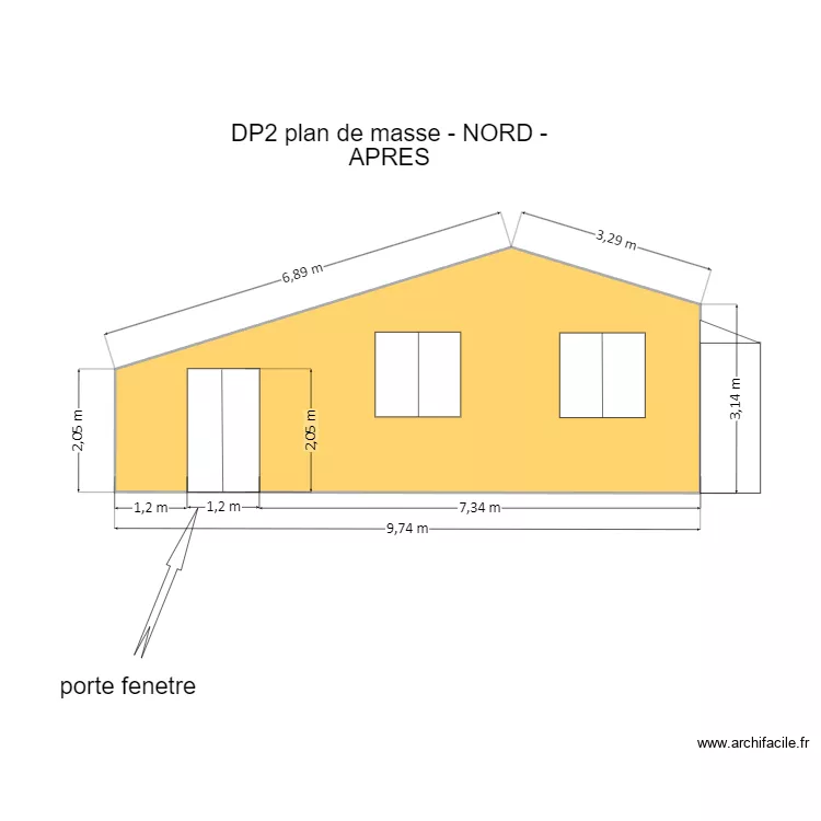 DP2 NORD APRES GARAGE. Plan de 