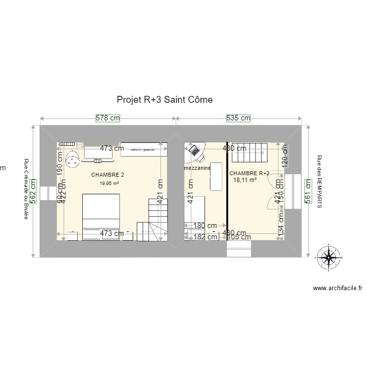 Projet R+3 Saint Côme bis. Plan de 0 pièce et 0 m2