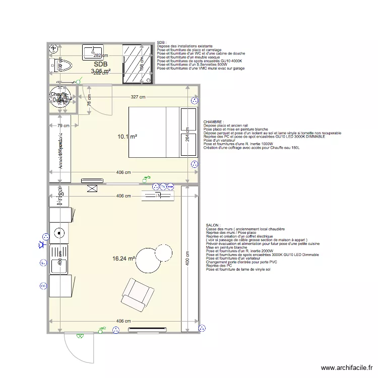Appartement RDC. Plan de 