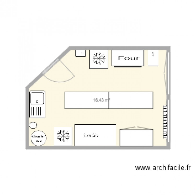 Labo patisserie. Plan de 0 pièce et 0 m2
