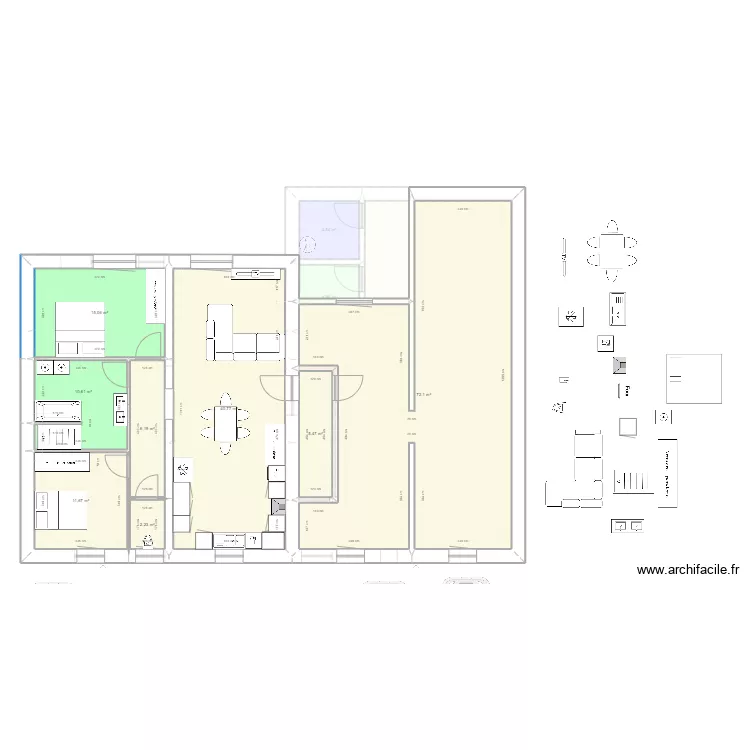 Henriville amenagement test appt 3. Plan de 