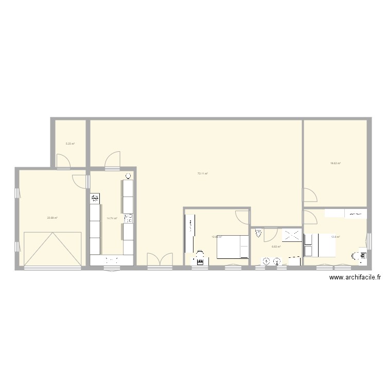 Projet AL Courtille. Plan de 0 pièce et 0 m2