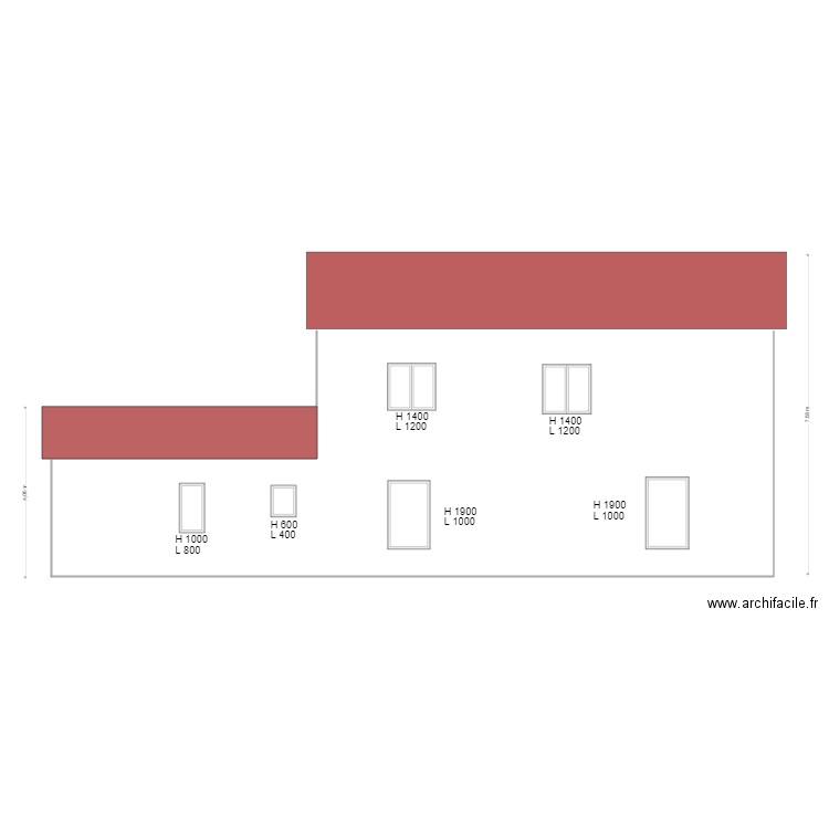 Façade Ouest Projet Ouvertures. Plan de 0 pièce et 0 m2