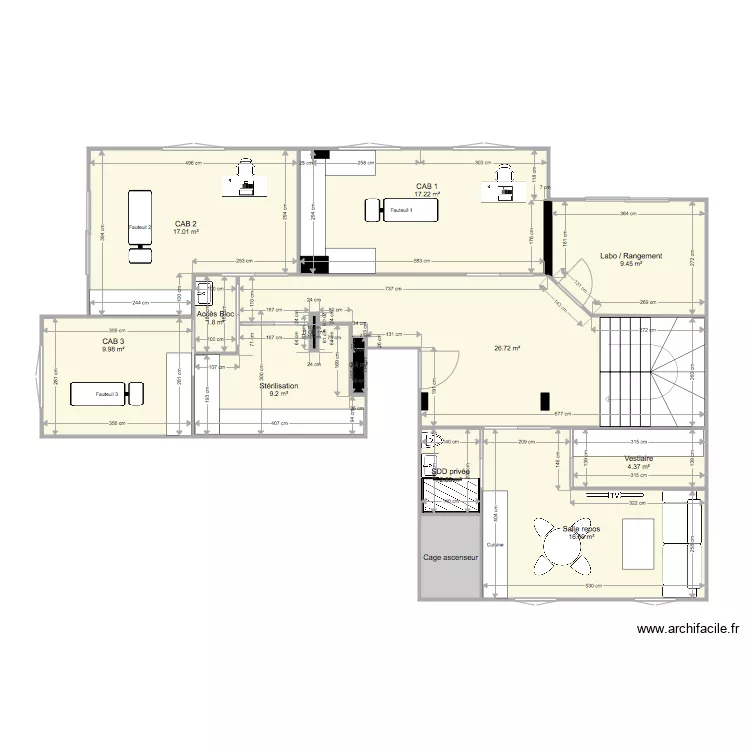 Cabinet Etage elec. Plan de 