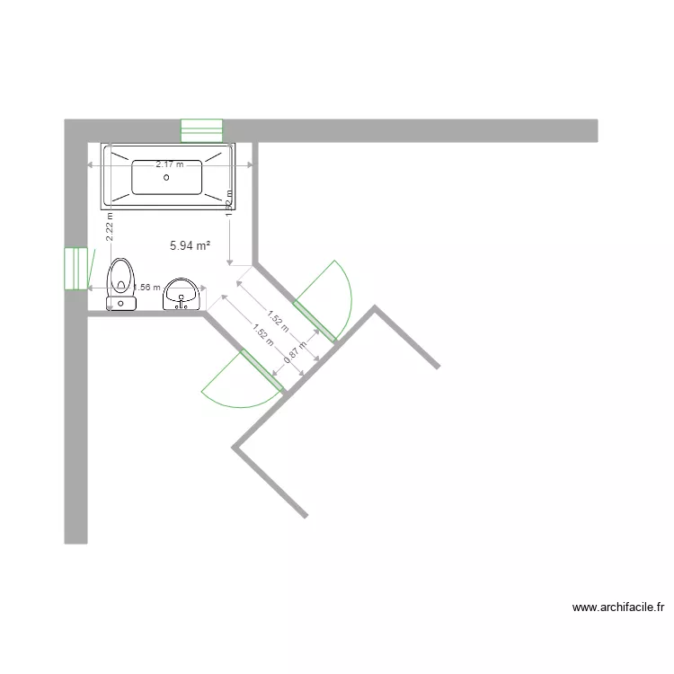 Cappannelli SDB étage. Plan de Cappannelli SDB étage. Plan de