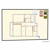 plan pour duplex terrain en pente ekoumdoum Rez de chauss&eacute;