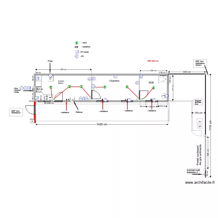 Maison 3  JF num 11  . Plan de 