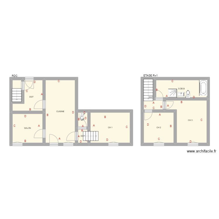 HAWKES. Plan de 11 pièces et 73 m2