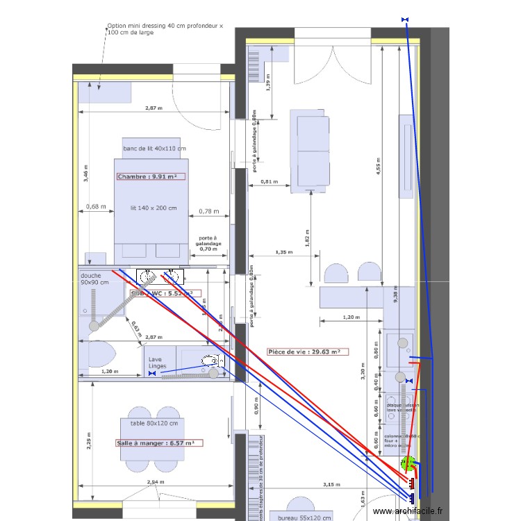 plomberie. Plan de 0 pièce et 0 m2