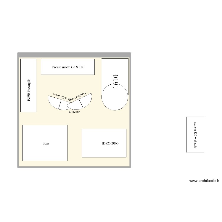 sival 23. Plan de 1 pièce et 38 m2