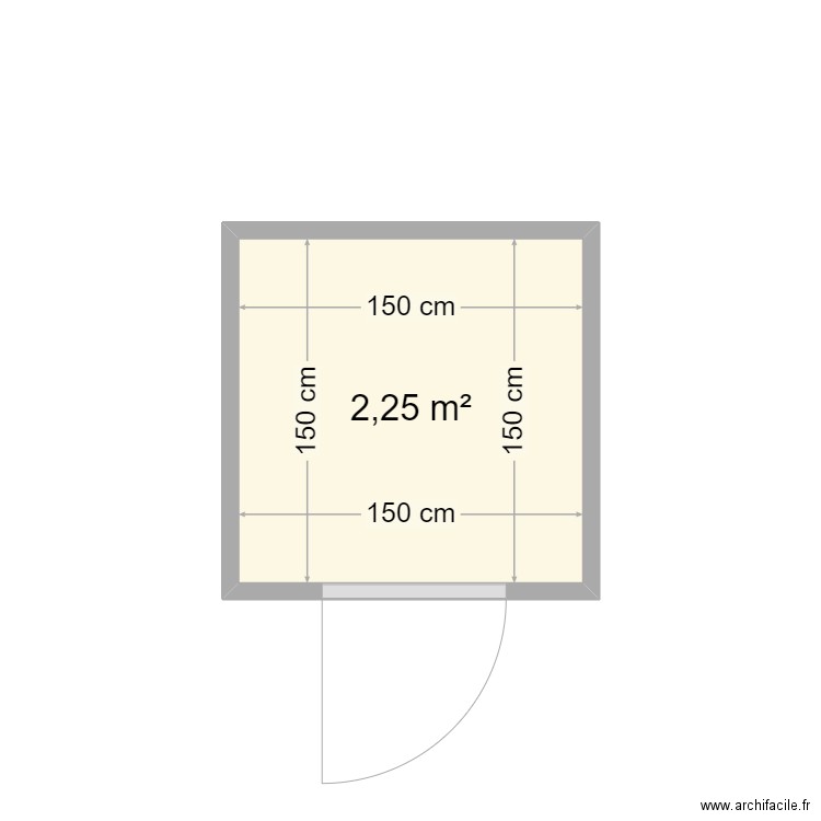 Didier RAKOTOVAO. Plan de 1 pièce et 2 m2