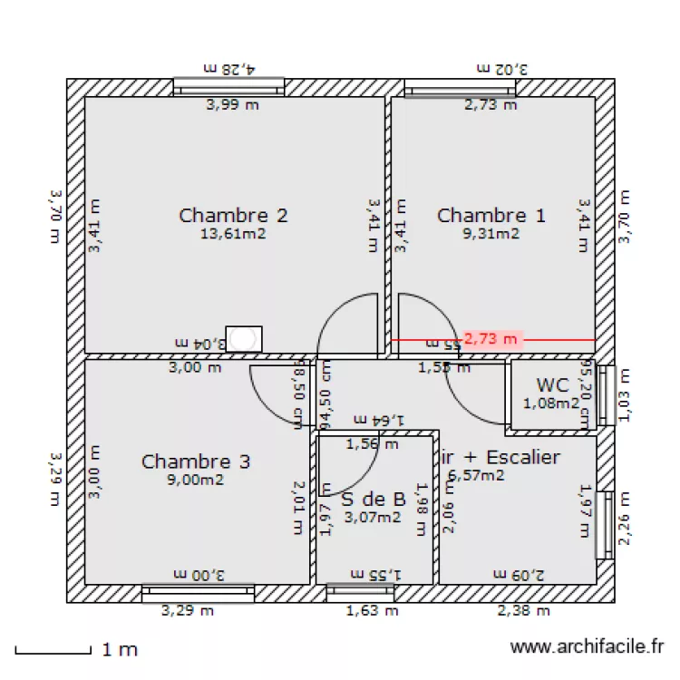 Maison-BREST-HAUT. Plan de 