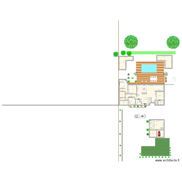 Maison actuelle. Plan de 16 pièces et 252 m2