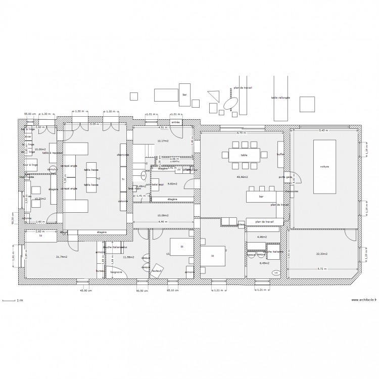 changement. Plan de 0 pièce et 0 m2