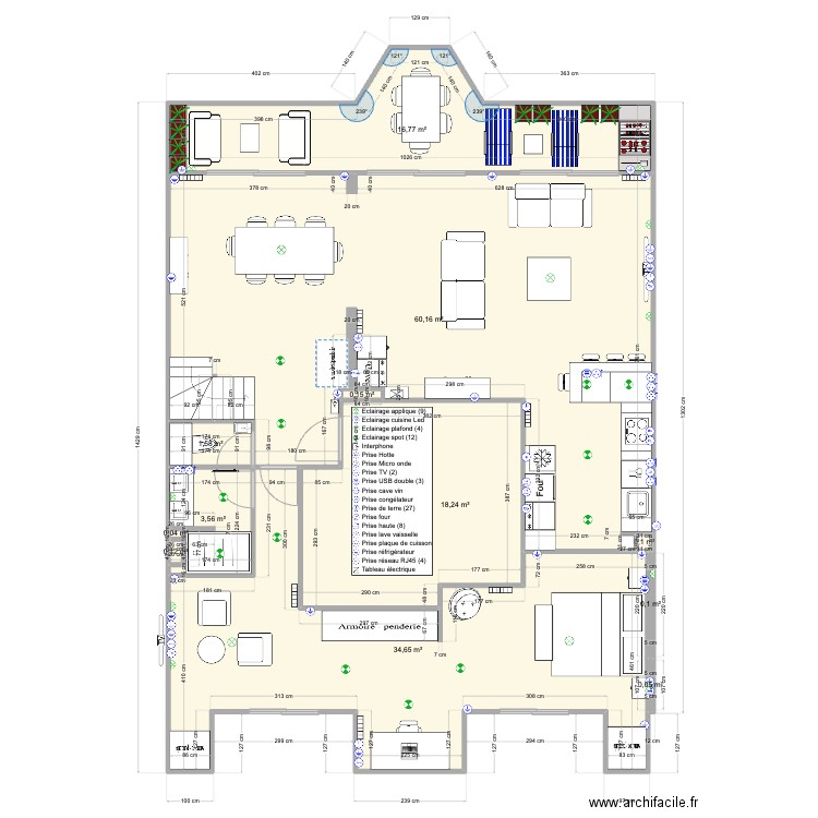 Pornichet De Gaulle RDC contraintesV7. Plan de 12 pièces et 136 m2