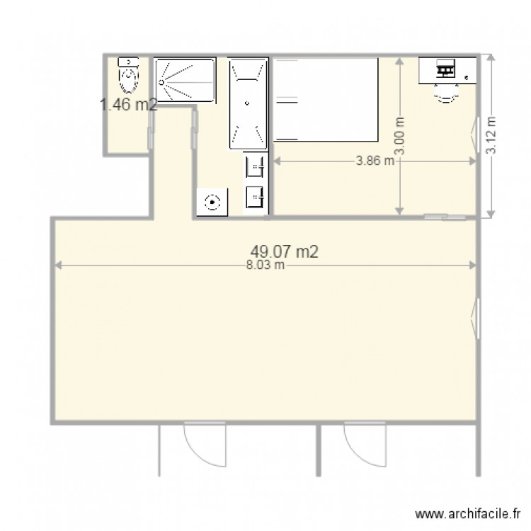 Appartement Chicheportiche V2. Plan de 0 pièce et 0 m2