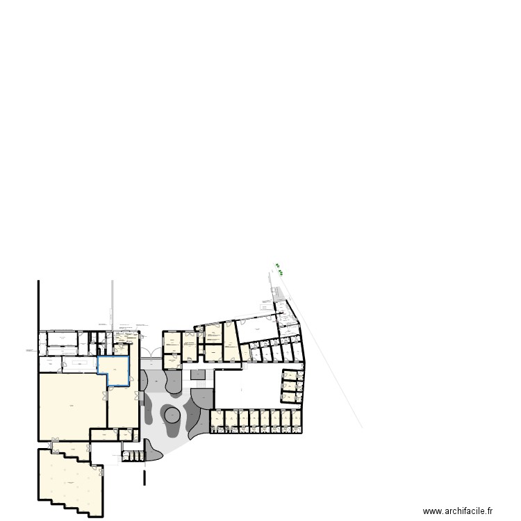 PLAN amenagement cour BP SG 2023. Plan de 73 pièces et 1334 m2