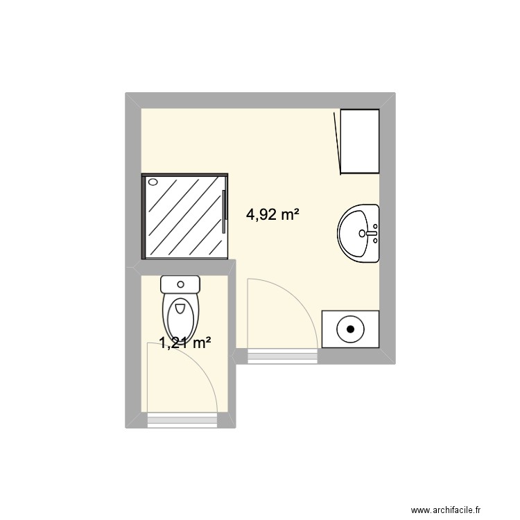 Amiez Avant. Plan de 2 pièces et 6 m2