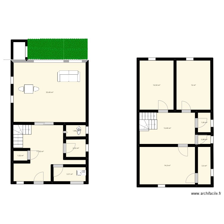 RADHUS. Plan de 13 pièces et 114 m2