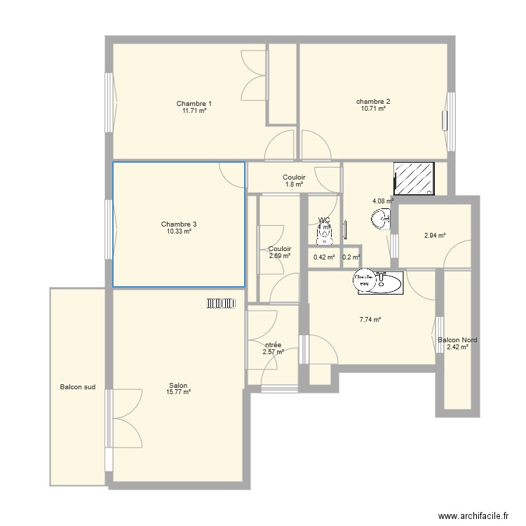 Appartement. Plan de 0 pièce et 0 m2