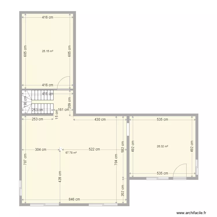 RDJ Jacqueline murs de 20 mesures r&eacute;elles F&eacute;vrier 2021. Plan de 