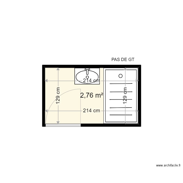 SAILLY ALABERT . Plan de 1 pièce et 3 m2