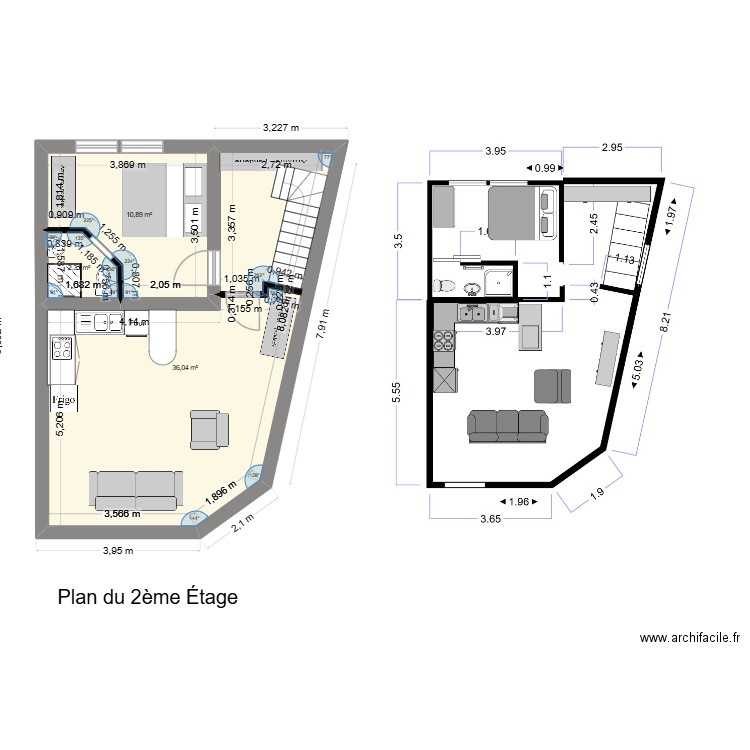 Plan ALCIVAR BRAINE L'ALLEUD. Plan de 3 pièces et 49 m2