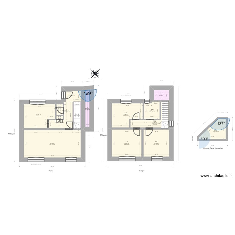 ML23052896 VALLIER. Plan de 14 pièces et 103 m2