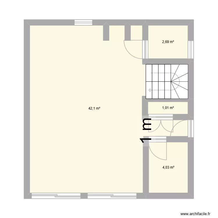 test azereix. Plan de 4  et 50 m²
