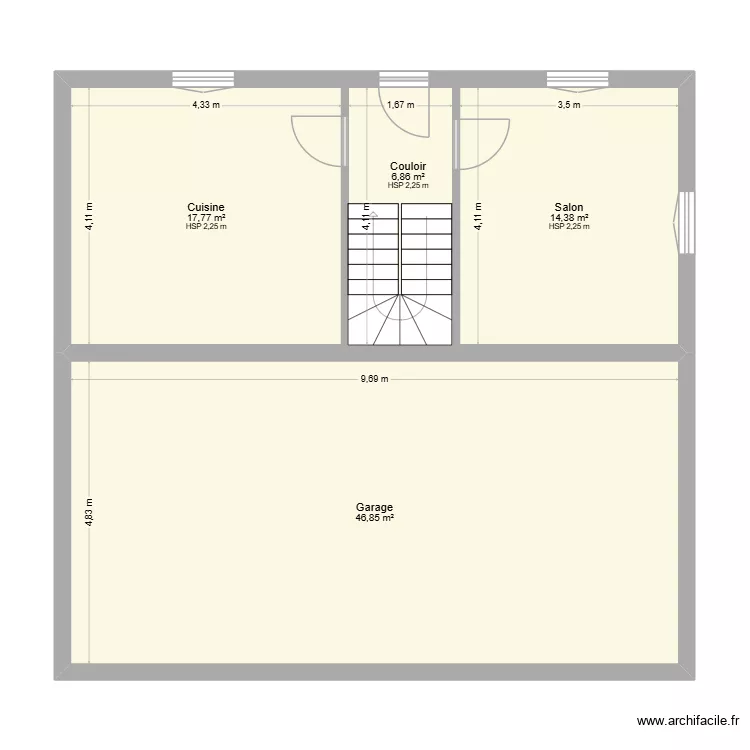 EDL LACROIX RDC. Plan de 4  et 86 m²