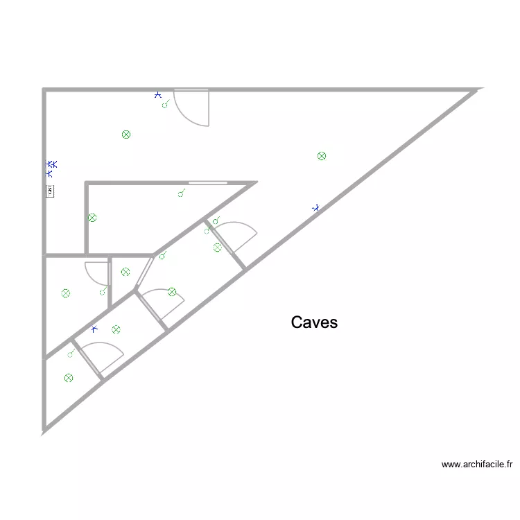 alfi caves. Plan de 5  et 36 m²
