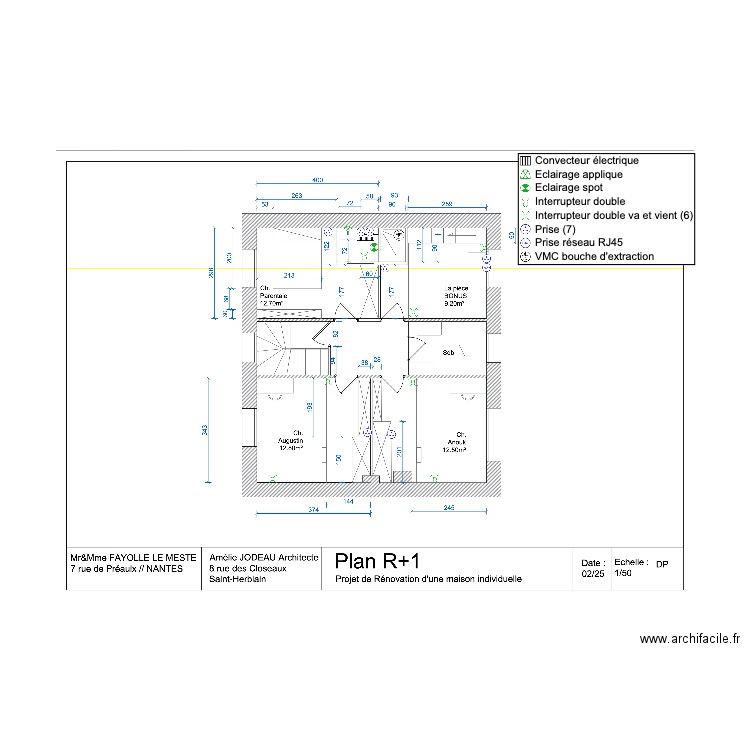 plan elec r+1. Plan de 0 pièce et 0 m2