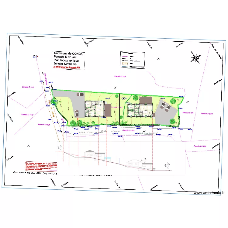 conca coupe villa A. Plan de 