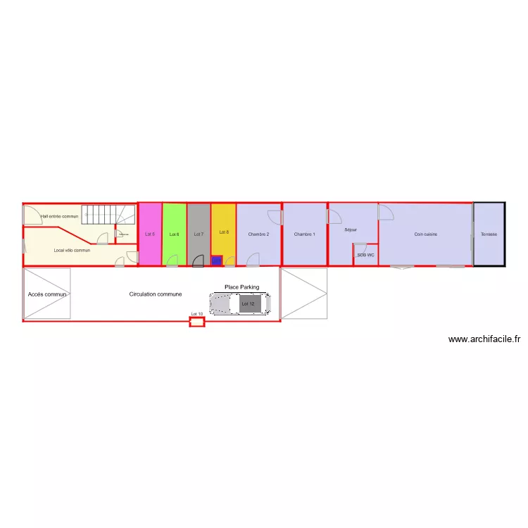 rez de chauss&eacute; pousssy v3. Plan de 